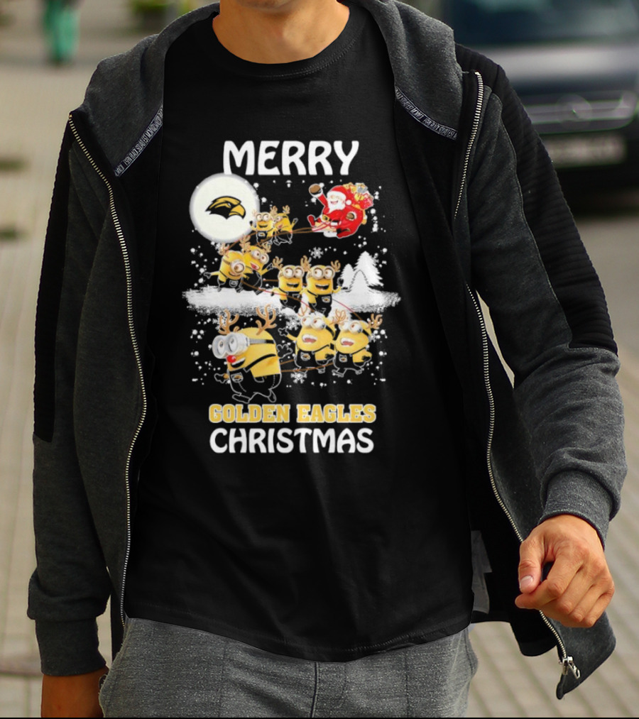 Merry Minions Southern Miss Golden Eagles Christmas T-Shirt