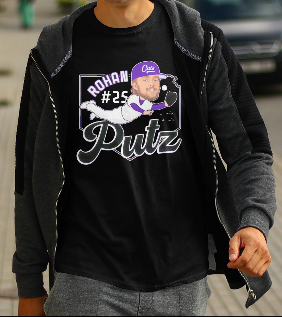 Rohan Putz #25 Kansas State Wildcats Cats Outfielder Signature T-Shirt