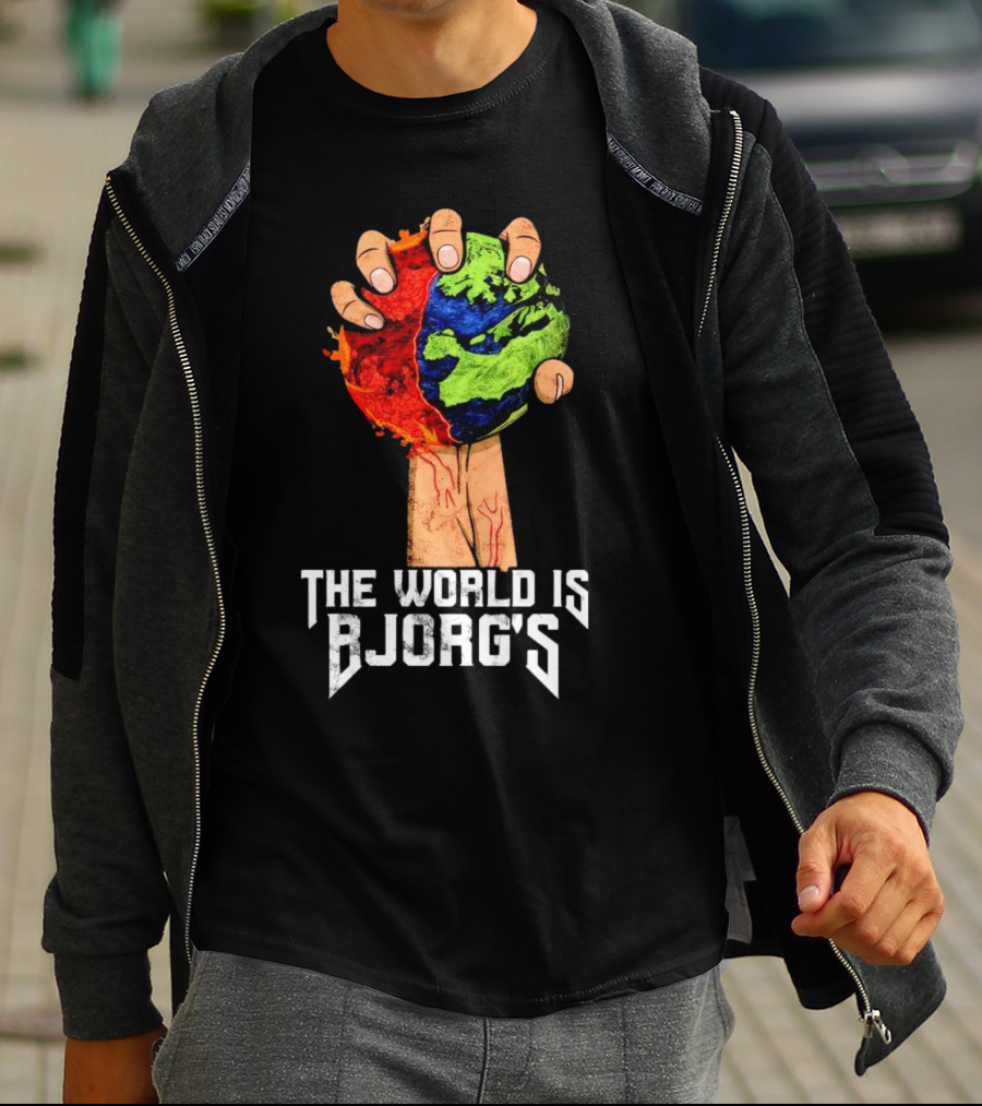 The World Is Bjorg's Hand Gripping Bloodied Earth T-Shirt
