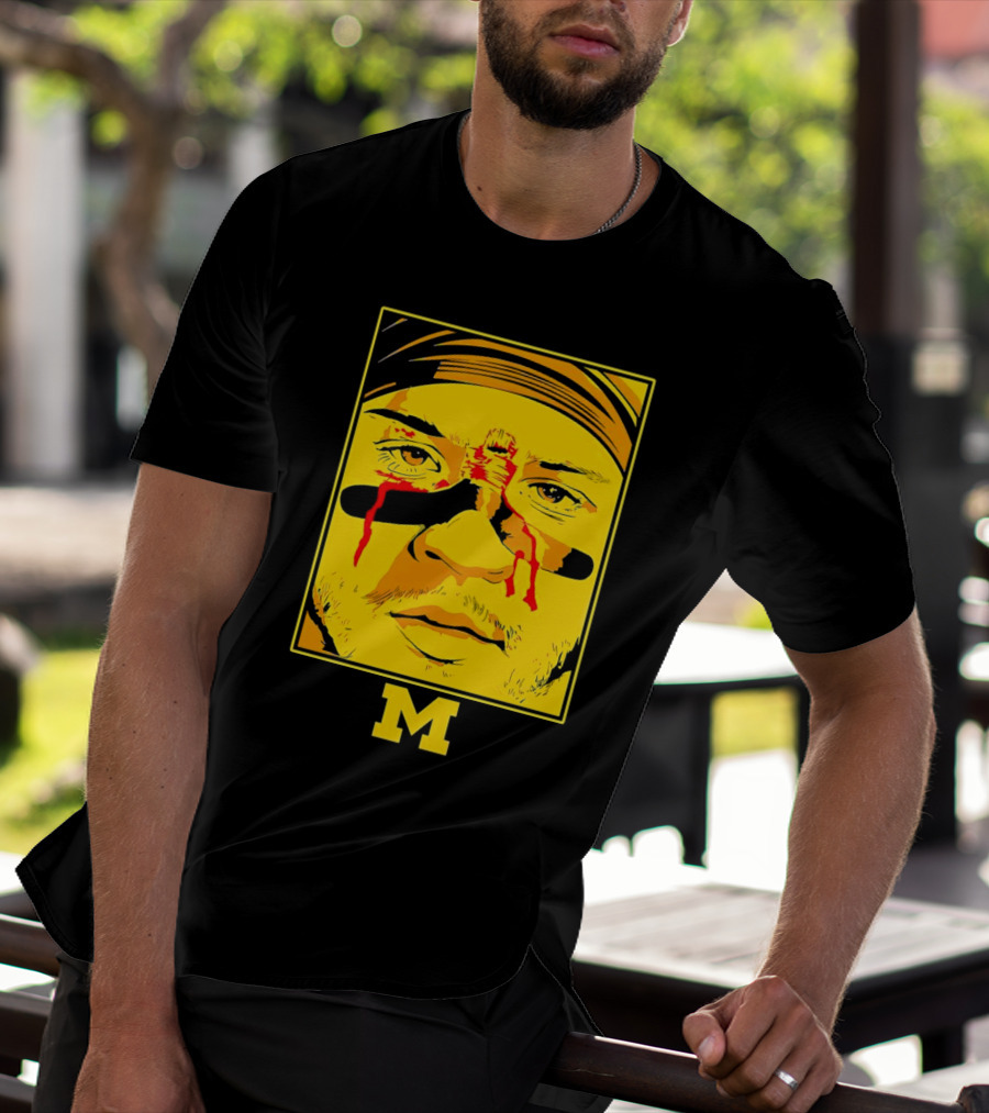Blake Corum Game Face Michigan Wolverines Football Yellow M T-Shirt