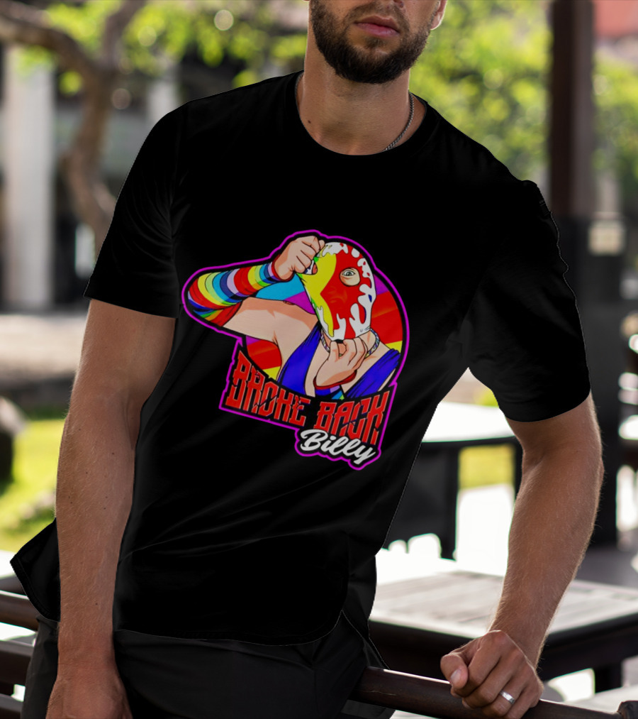 Broke Back Billy Colorful Wrestling Mask T-Shirt