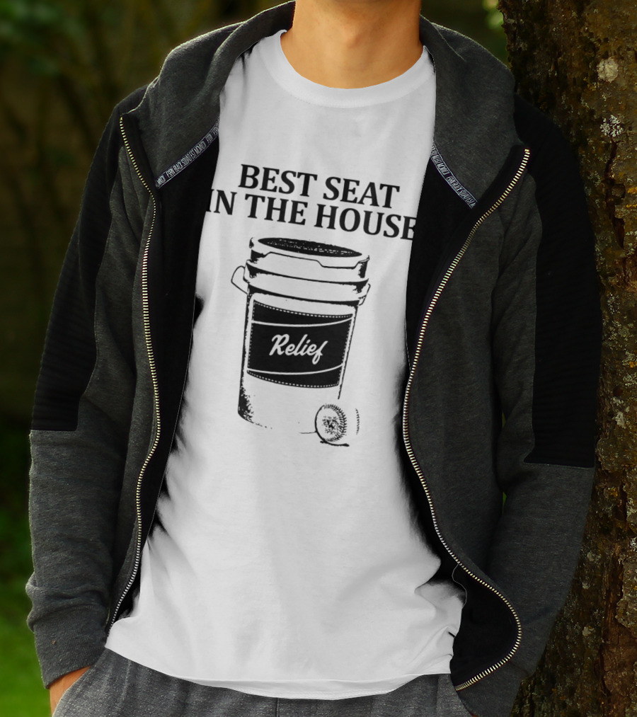 Best Seat In The House Relief Baseball Bucket T-Shirt