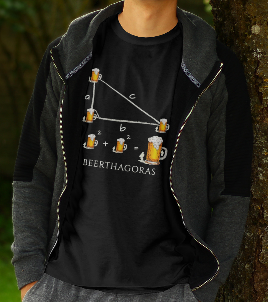 Beerthagoras Theorem Math Pythagoras Beer Mugs Equation T-Shirt