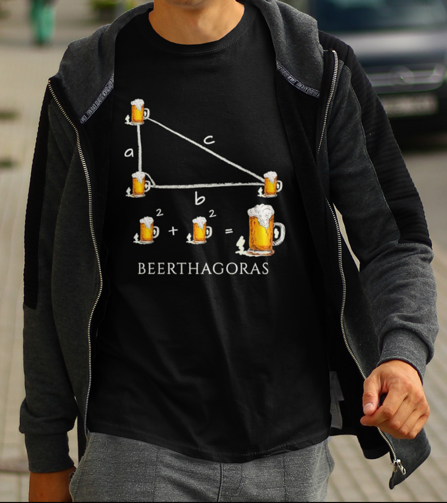 Beerthagoras Theorem Math Pythagoras Beer Mugs Equation T-Shirt