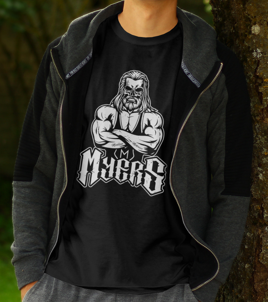 Brian Myers Fka Curt Hawkins Skull Crossed Arms Tattooed Madison Morgan T-Shirt