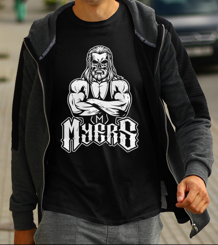 Brian Myers Fka Curt Hawkins Skull Crossed Arms Tattooed Madison Morgan T-Shirt
