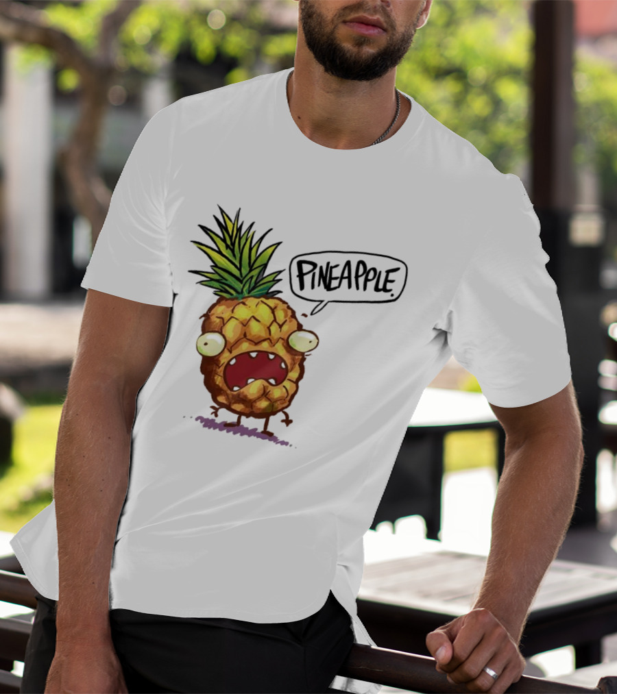 Pineapple Cute Pineapple With Cartoon Face And Funny Expression T-Shirt
