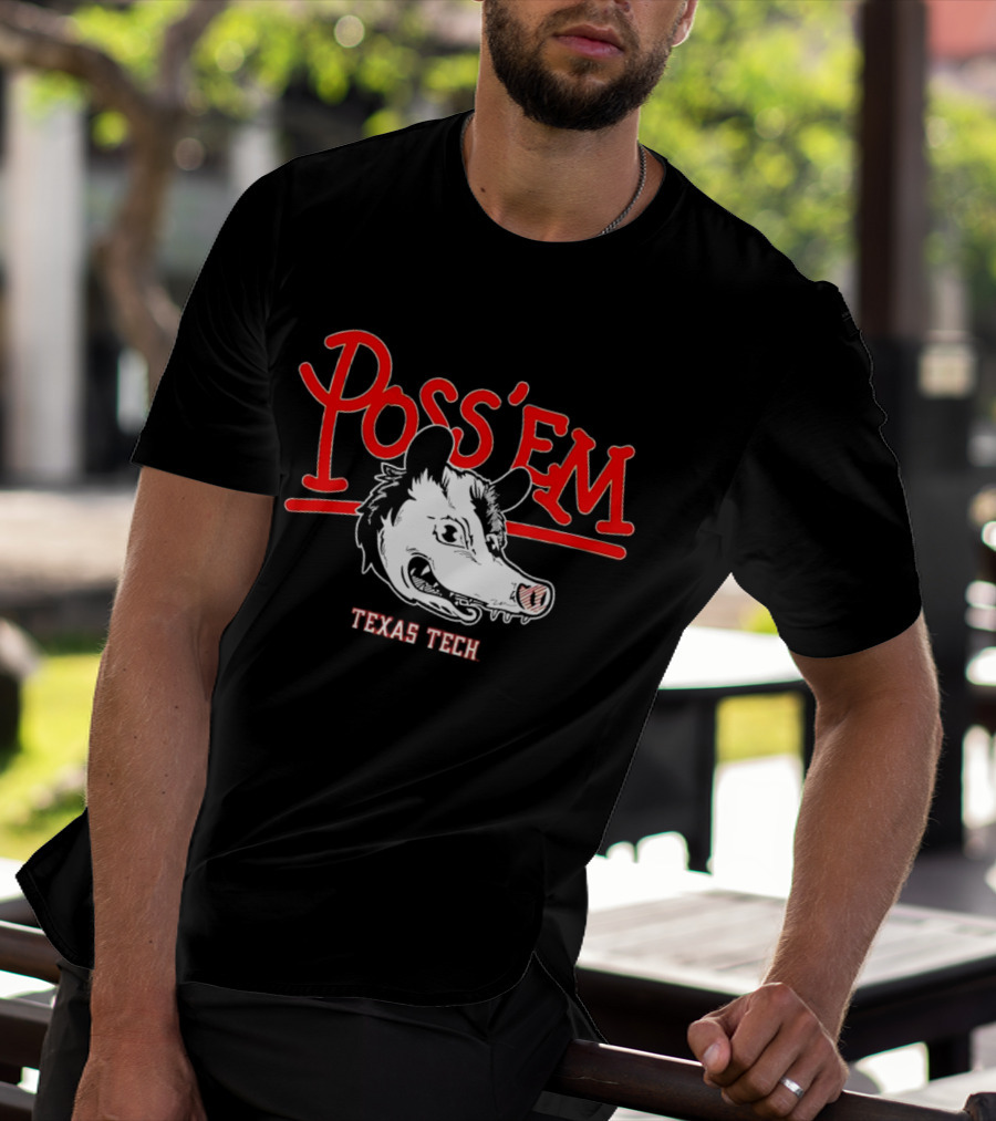 Poss’em Texas Tech Red Raiders Rally Possum Football T-Shirt