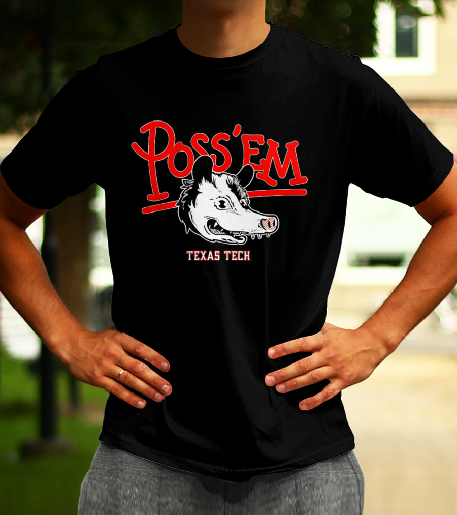 Poss’em Texas Tech Red Raiders Rally Possum Football T-Shirt