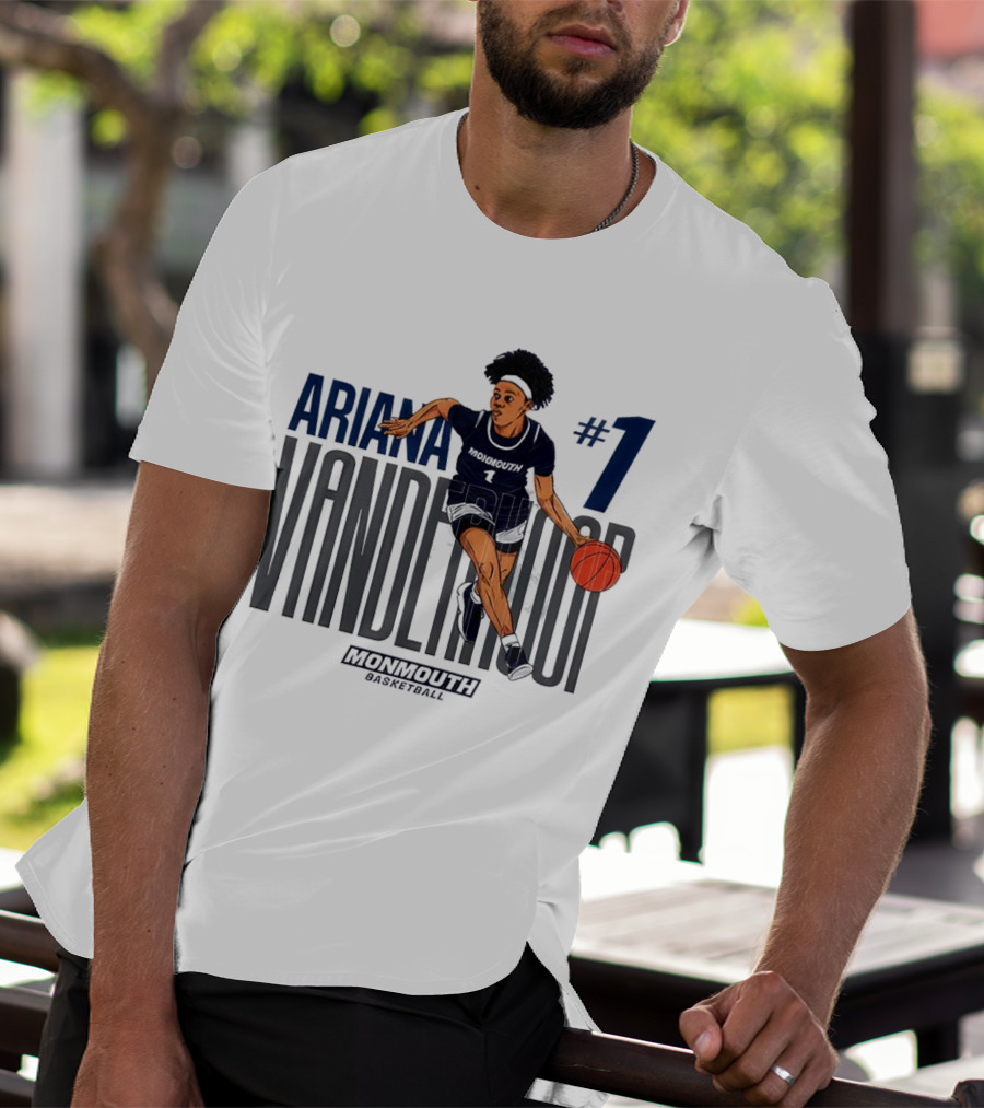 Ariana Vanderhoop #1 Monmouth Hawks NCAA Women's Basketball Player T-Shirt