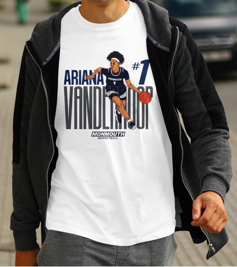 Ariana Vanderhoop #1 Monmouth Hawks NCAA Women's Basketball Player T-Shirt