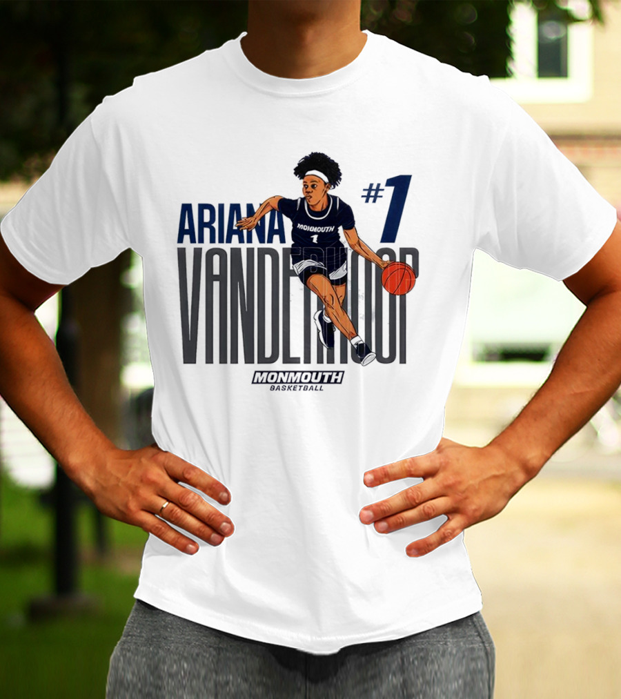 Ariana Vanderhoop #1 Monmouth Hawks NCAA Women's Basketball Player T-Shirt