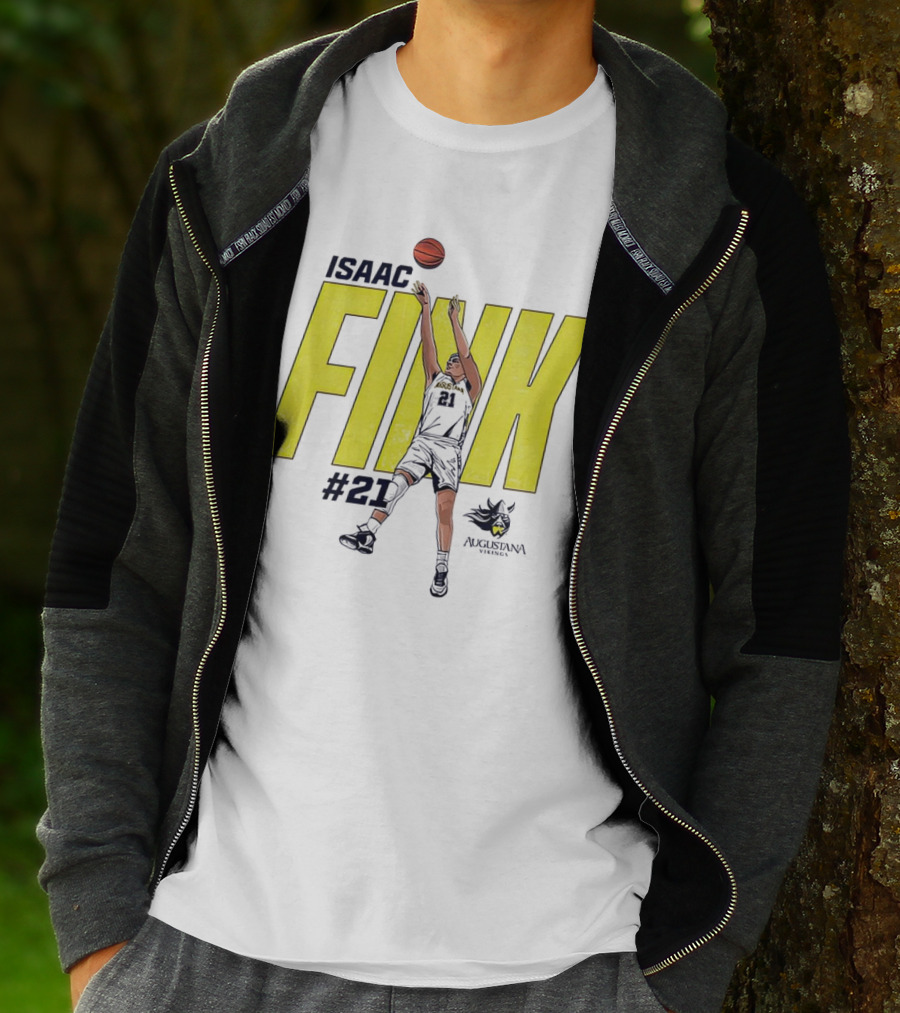 Isaac Fink #21 Augustana Vikings Basketball T-Shirt