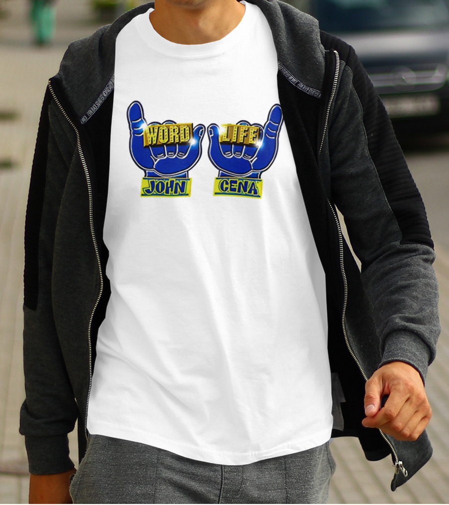 John Cena Word Life Blue Hands Iconic Gesture T-Shirt