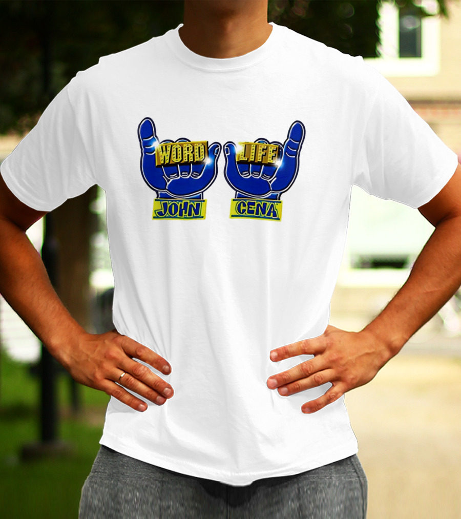 John Cena Word Life Blue Hands Iconic Gesture T-Shirt
