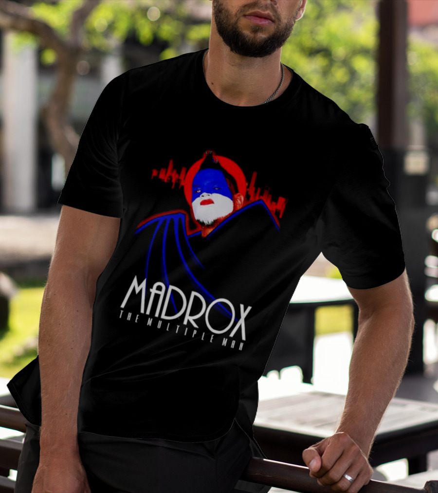 Madrox The Multiple Man City Skyline Red Blue Face Paint T-Shirt
