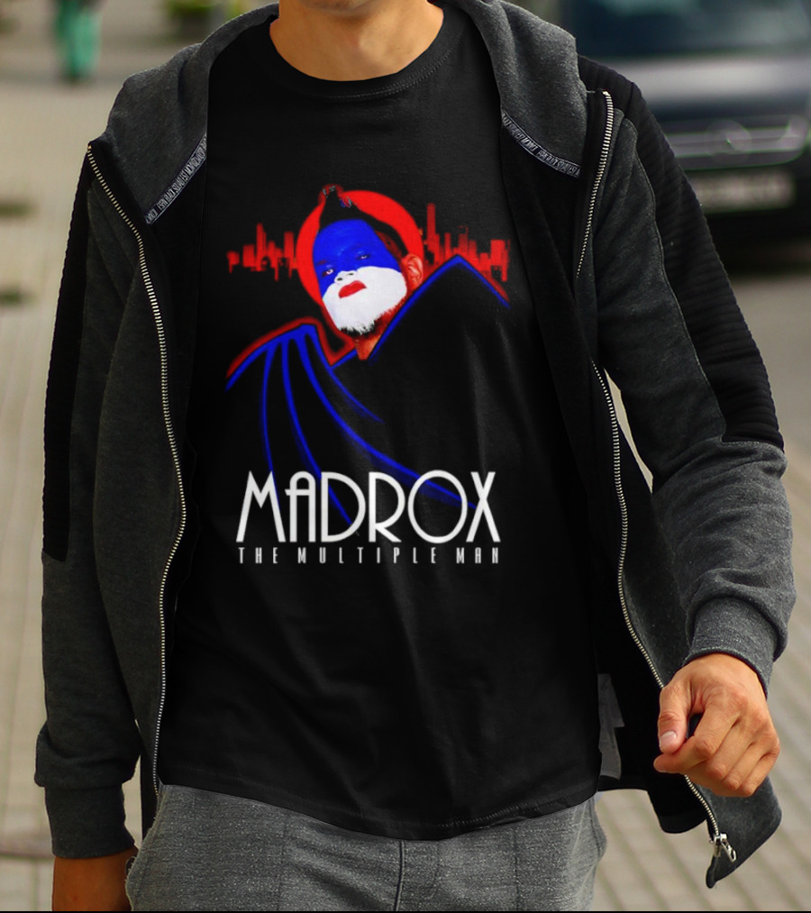 Madrox The Multiple Man City Skyline Red Blue Face Paint T-Shirt