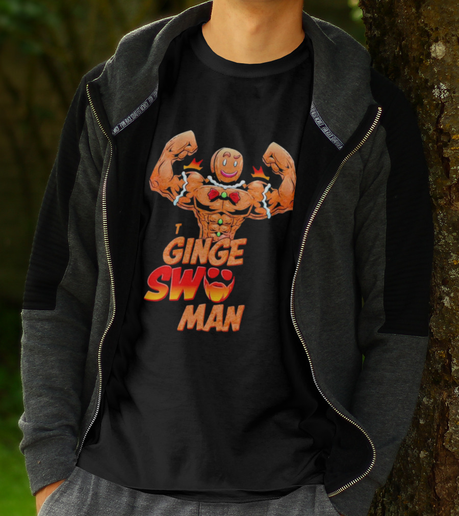 Ginger Swole Man Christmas Bodybuilding Gingerbread T-Shirt