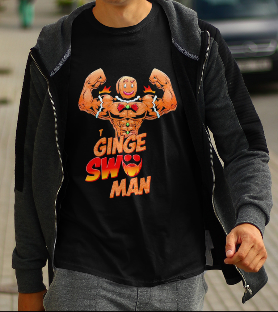 Ginger Swole Man Christmas Bodybuilding Gingerbread T-Shirt
