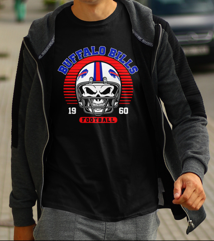 Buffalo Bills 1960 Skull Helmet Football T-Shirt