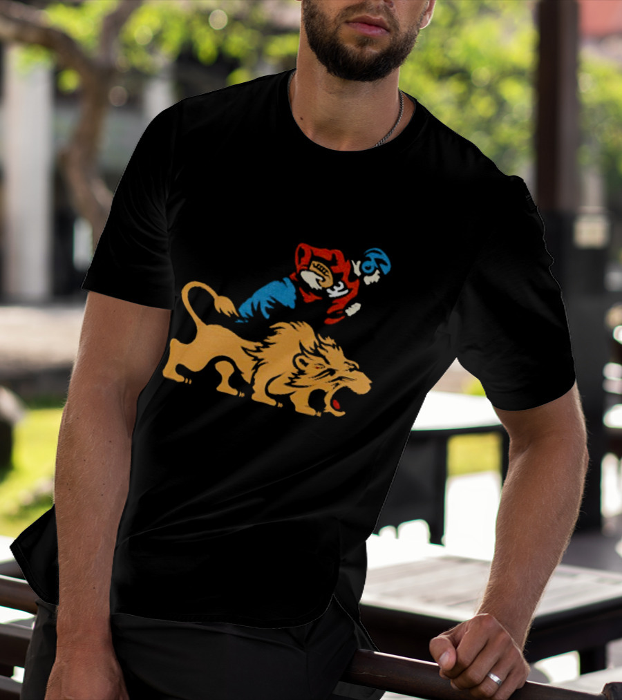 Detroit Lions Vintage Football Player And Lion Emblem This Story Is Just Beginning T-Shirt