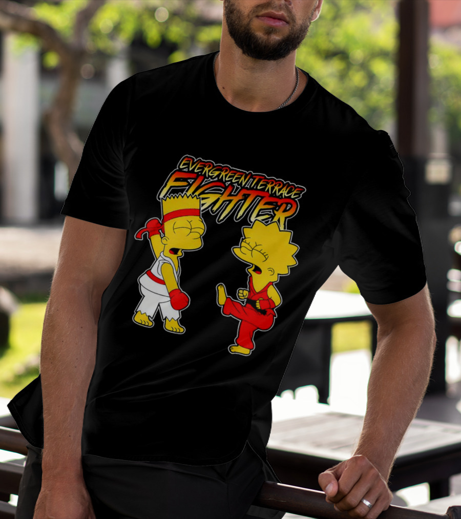 Evergreen Terrace Fighter The Simpsons Street Fighter Crossover T-Shirt