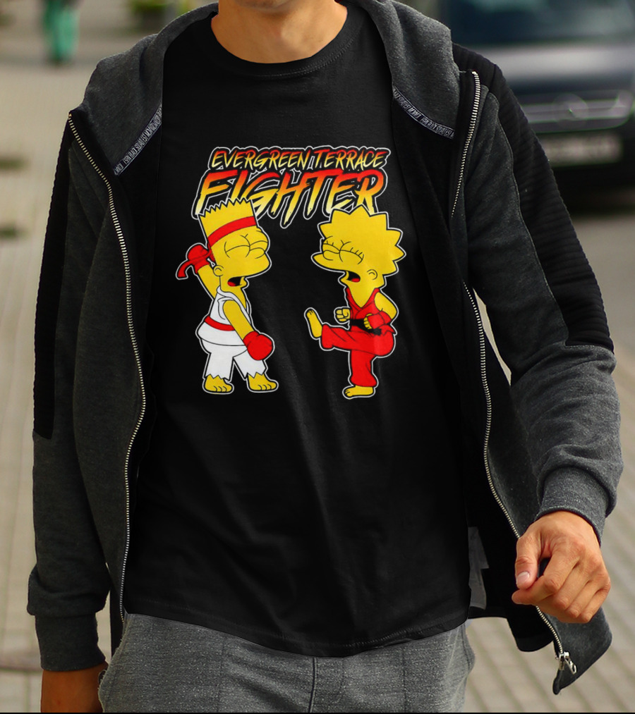 Evergreen Terrace Fighter The Simpsons Street Fighter Crossover T-Shirt