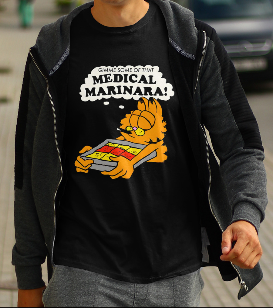 Garfield Gimme Some Of That Medical Marinara With Lasagna T-Shirt