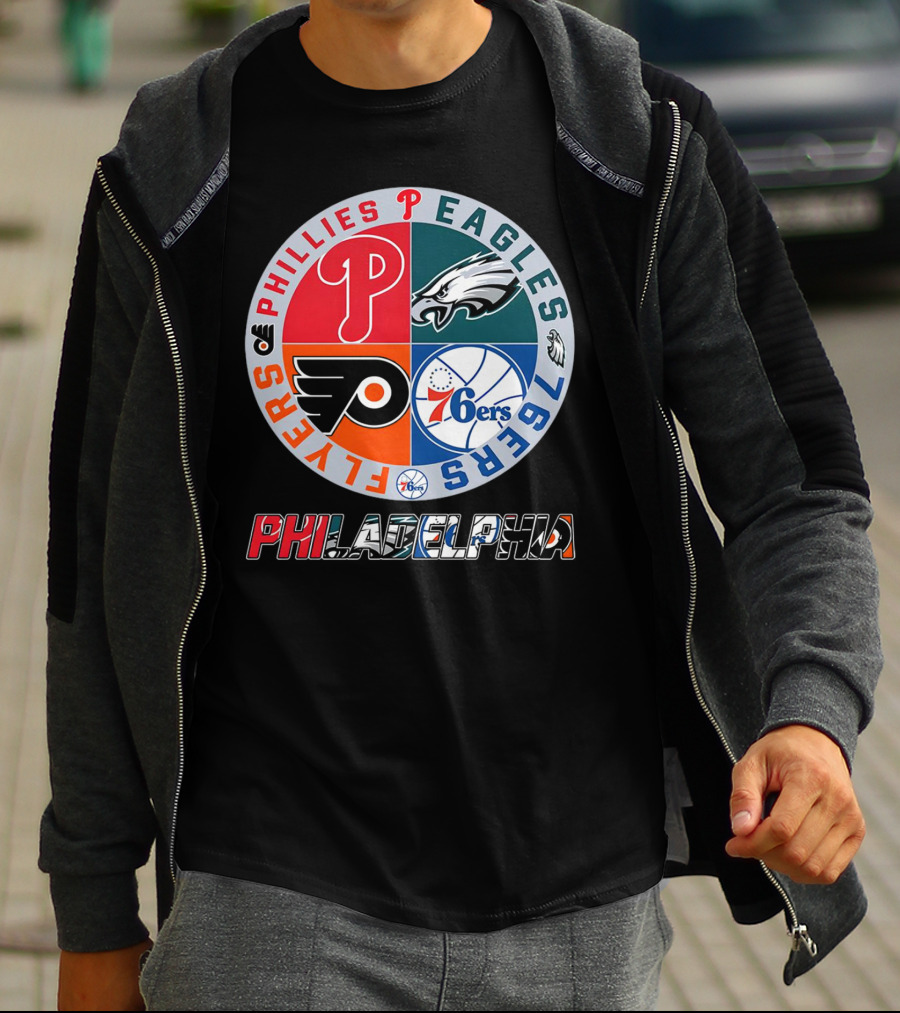 PHILADELPHIA Phillies Eagles 76ers Flyers T-Shirt