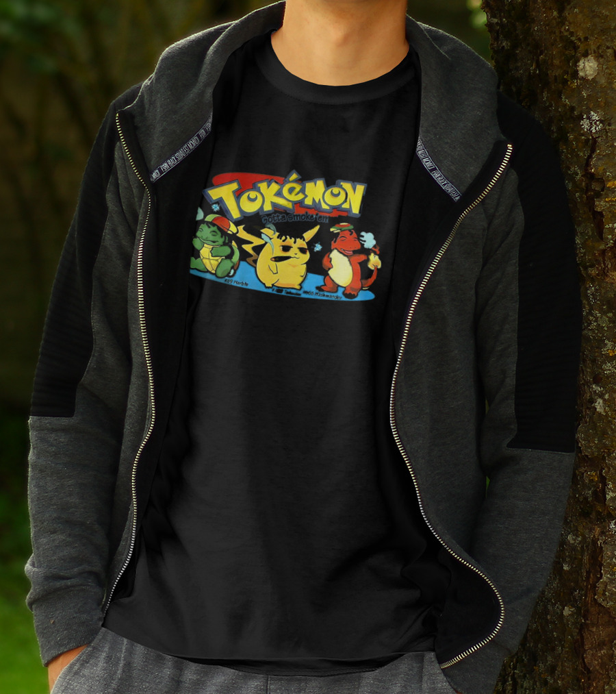 Tokemon Gotta Smoke 'Em All Herbachu Meowth 420 Hashmander T-Shirt