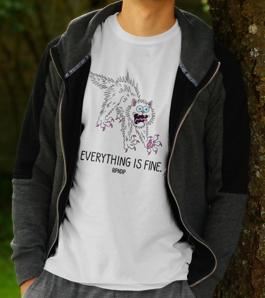 Ripndip Scary Cat Everything Is Fine T-Shirt