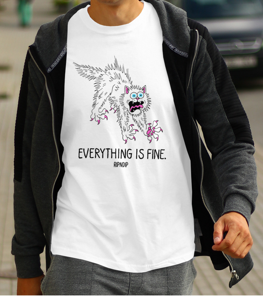 Ripndip Scary Cat Everything Is Fine T-Shirt