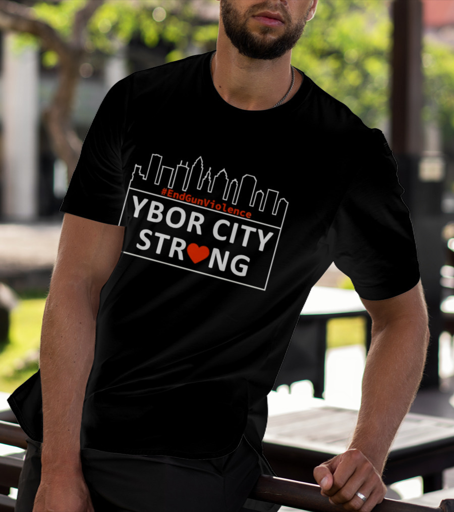 Ybor City Strong #EndGunViolence Skyline Heart T-Shirt