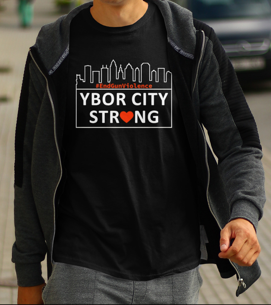 Ybor City Strong #EndGunViolence Skyline Heart T-Shirt