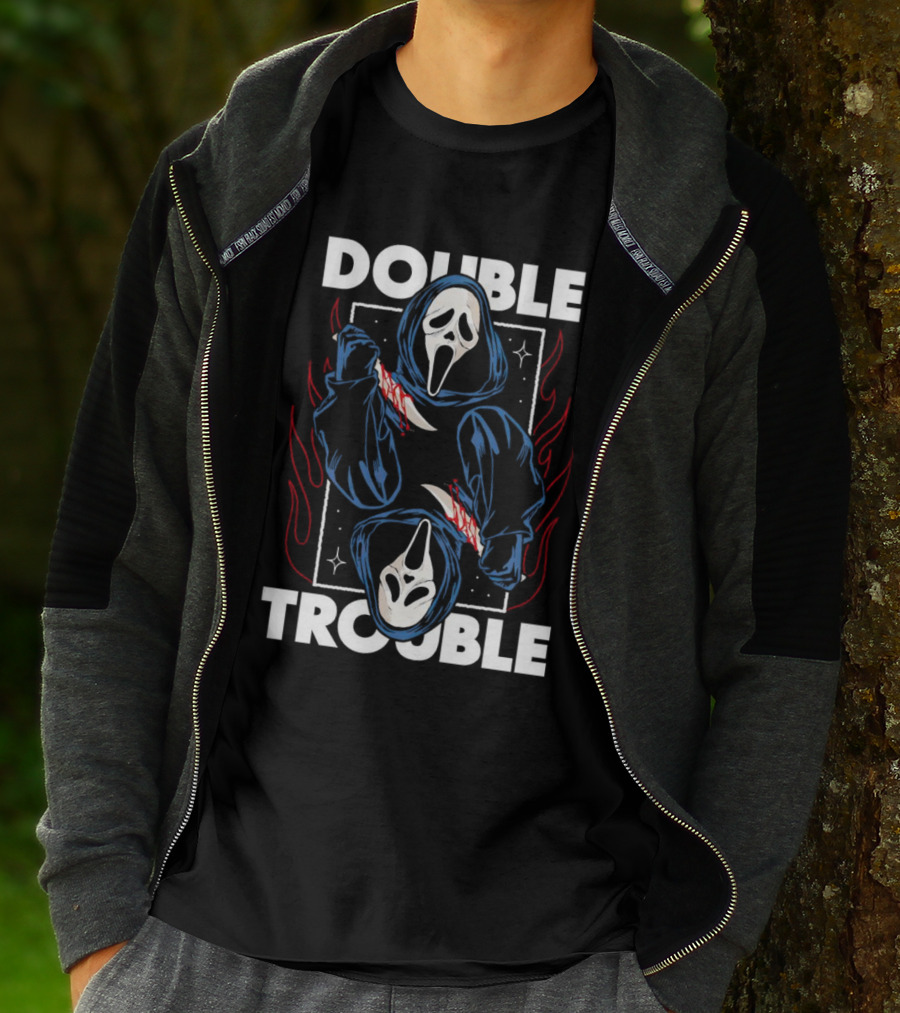 Double Trouble Ghostface Knife Reflection T-Shirt