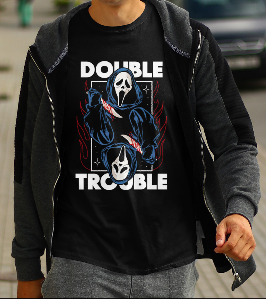 Double Trouble Ghostface Knife Reflection T-Shirt