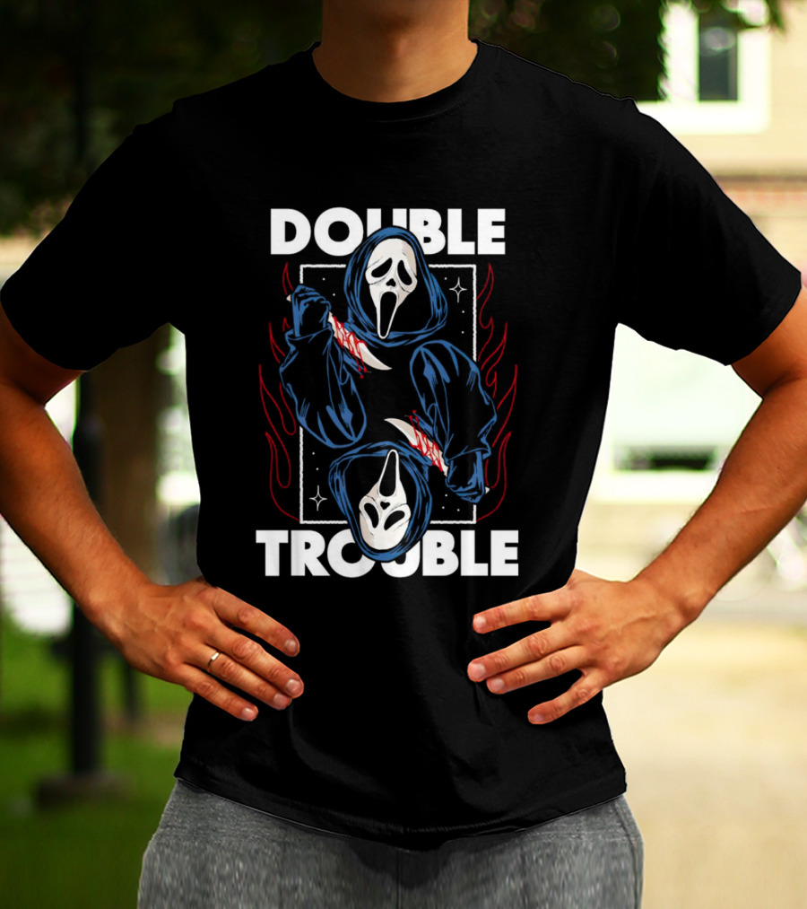 Double Trouble Ghostface Knife Reflection T-Shirt