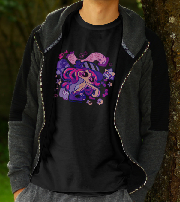 Hotlantis Harmony Splatoon Character Surrounded By Artistic Marine Elements T-Shirt