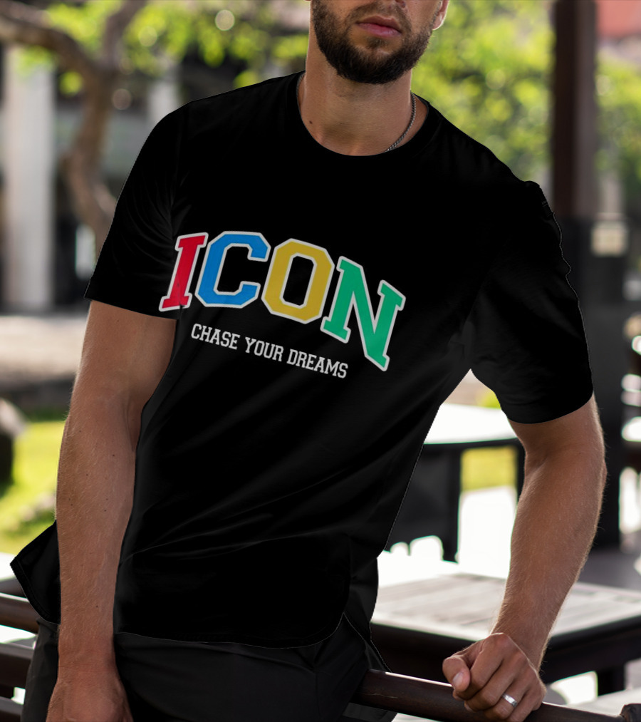 ICON Chase Your Dreams Multicolor Block Letters T-Shirt