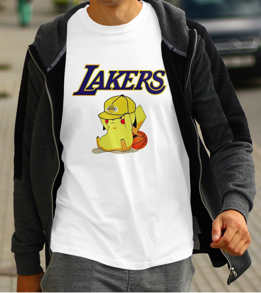 Lakers Pikachu Basketball Hat T-Shirt
