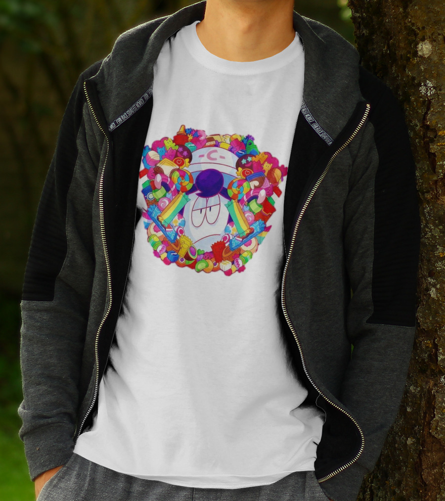 Pelo Overwhelming Sweet Candy Explosion Colorful Sweets Rainbow Lollipops T-Shirt