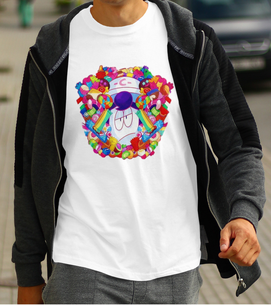 Pelo Overwhelming Sweet Candy Explosion Colorful Sweets Rainbow Lollipops T-Shirt