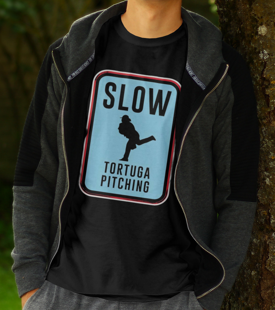 SLOW Tortuga Pitching Sign Baseball T-Shirt