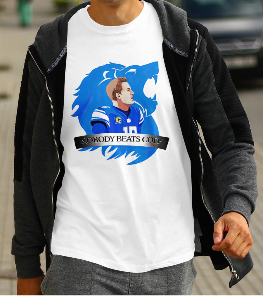 That’s Good Sports Nobody Beats Goff Blue Lion Football Player T-Shirt