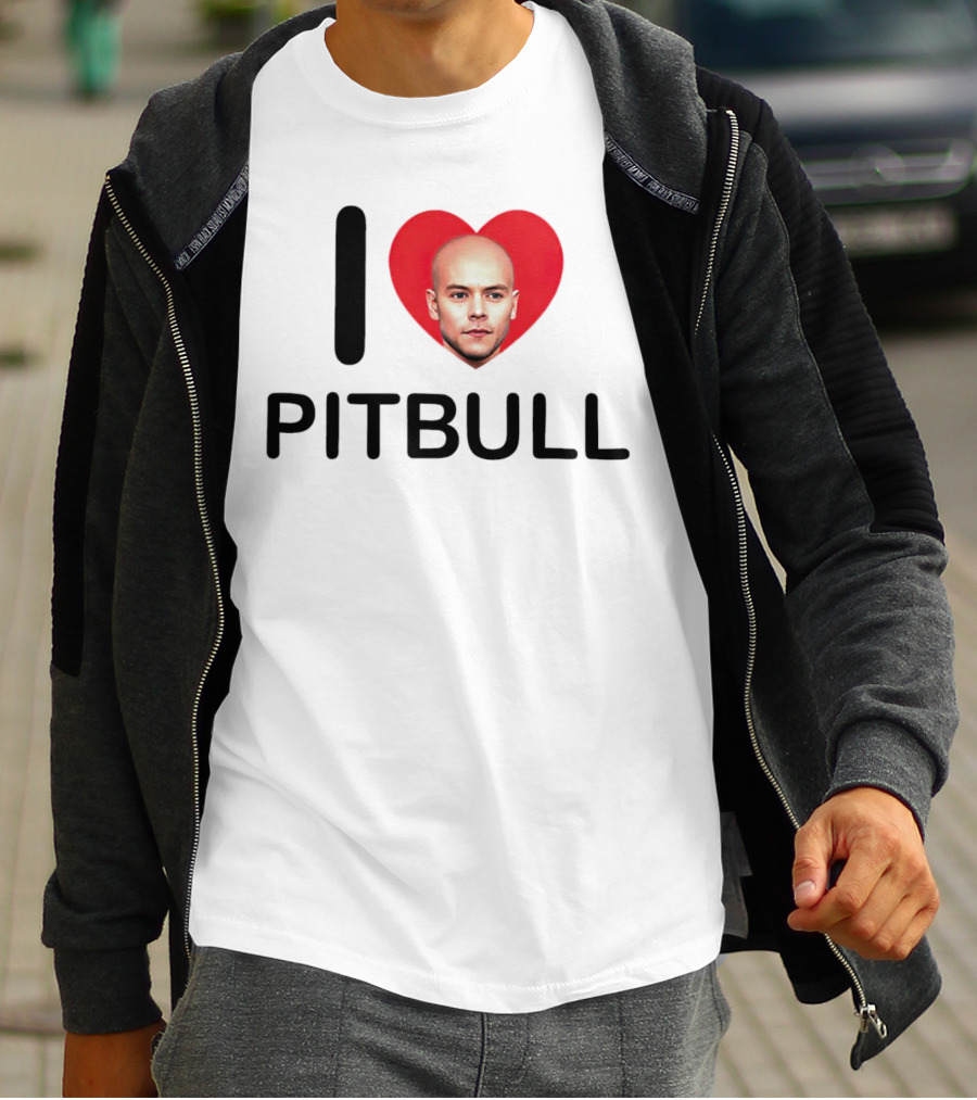 I Love Pitbull Baldrry T-Shirt