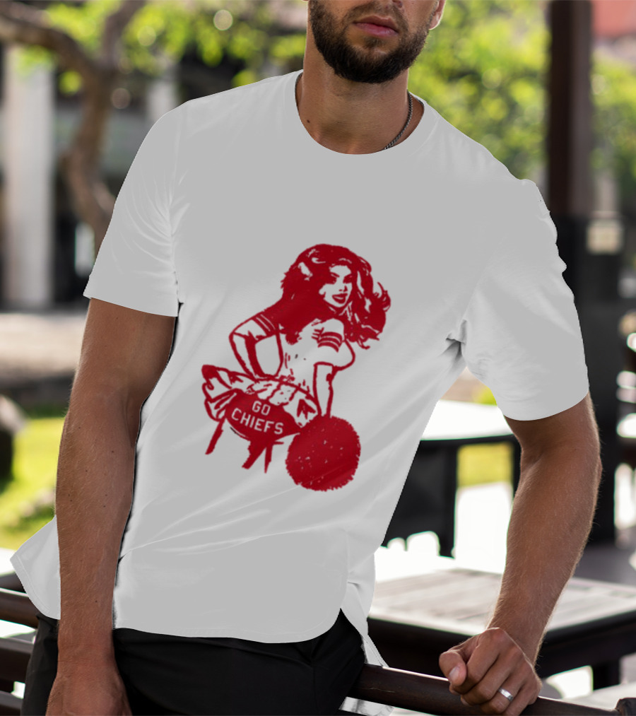 Cheerleader Go Chiefs Pom Pom Spirit T-Shirt