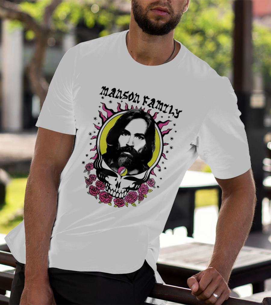 Manson Family Skull Roses Psychedelic T-Shirt