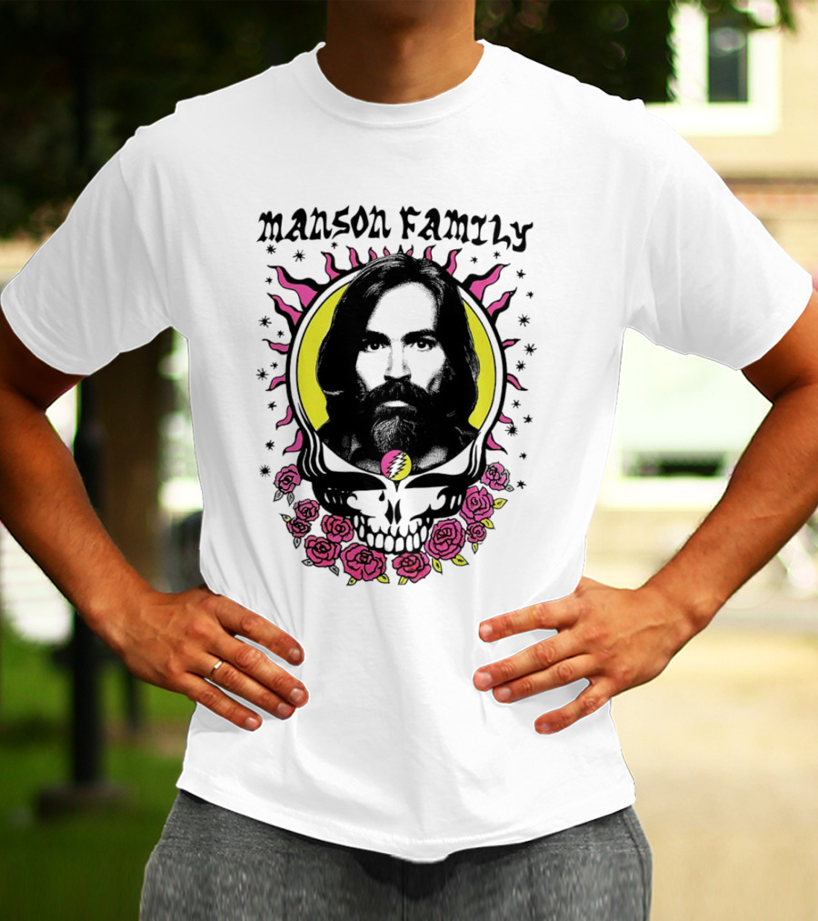 Manson Family Skull Roses Psychedelic T-Shirt