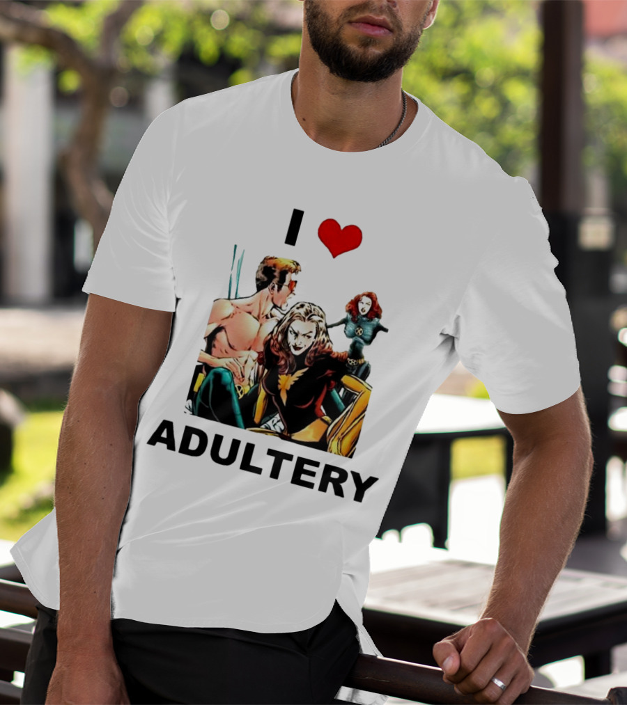 I Love Adultery Adult Joke Comic Characters T-Shirt