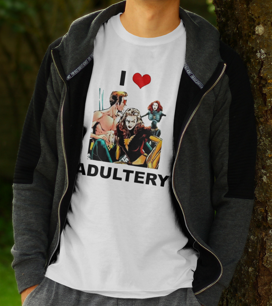I Love Adultery Adult Joke Comic Characters T-Shirt